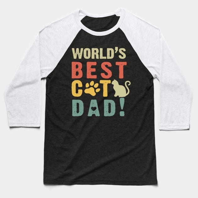 World's Best Cat Dad Costume Gift Baseball T-Shirt by Ohooha